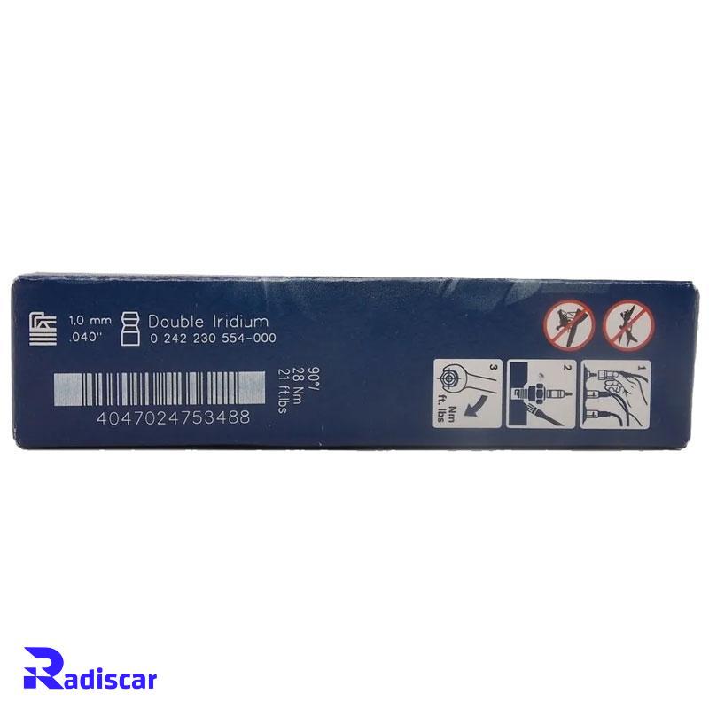 شمع موتور پایه بلند سوزنی دبل ایریدیوم تک الکترود FR 8 NII 35 U برند Bosch کد 0242230554