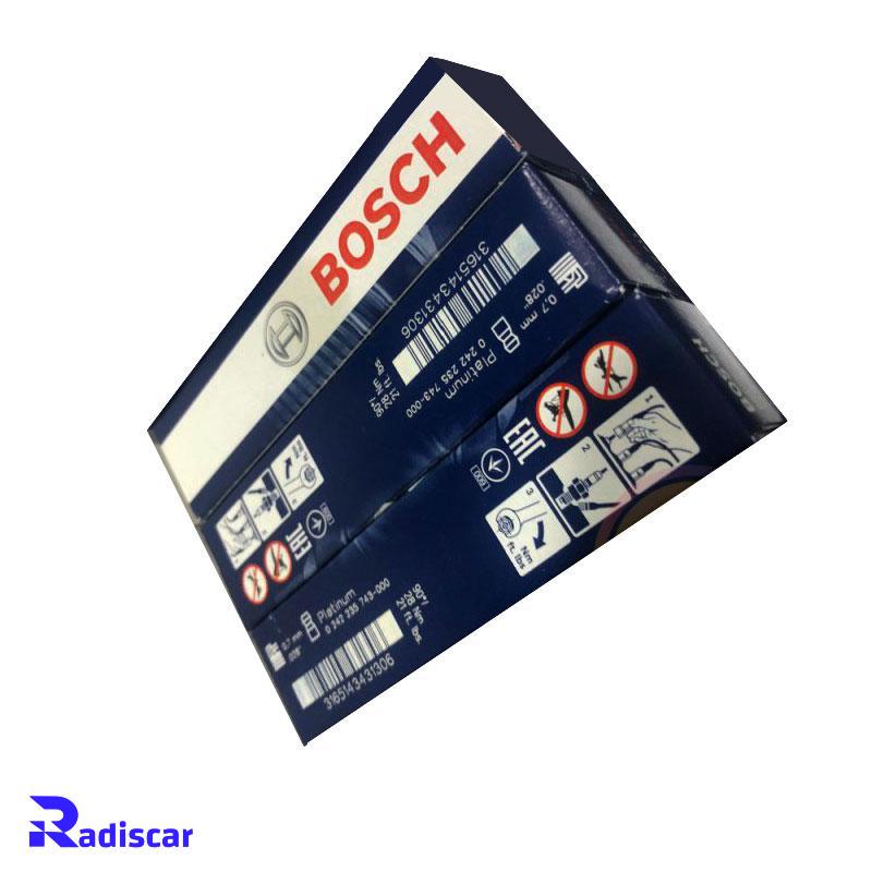 شمع موتور پایه بلند سوزنی دبل پلاتینیوم تک الکترود FR 7 MPP 10 برند Bosch کد 0242235743