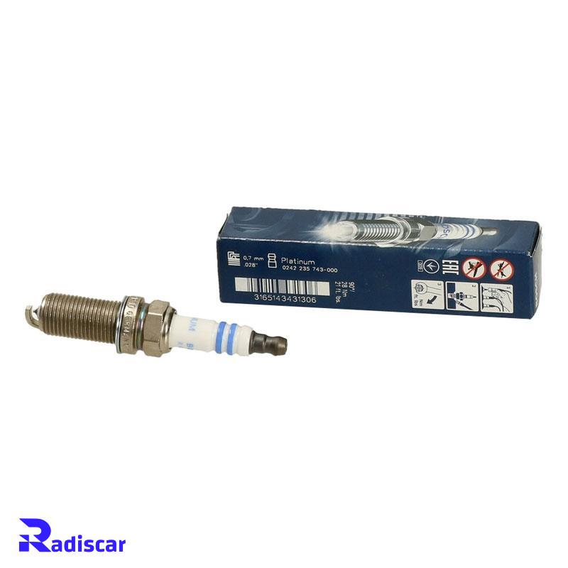 شمع موتور پایه بلند سوزنی دبل پلاتینیوم تک الکترود FR 7 MPP 10 برند Bosch کد 0242235743