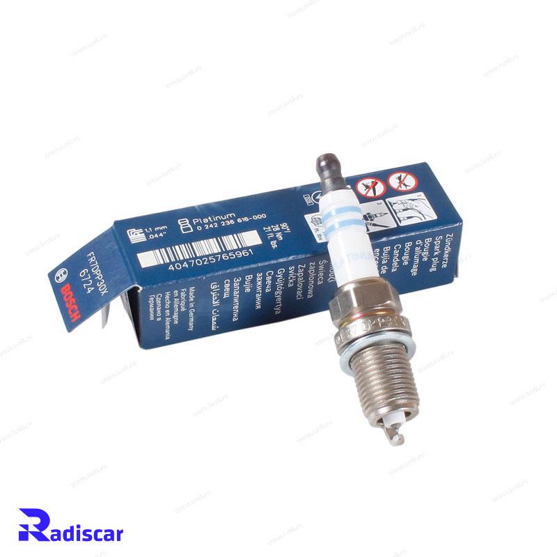 شمع موتور پایه کوتاه سوزنی دبل پلاتینیوم تک الکترود FR 7 DPP 30 X برند Bosch کد 0242236616