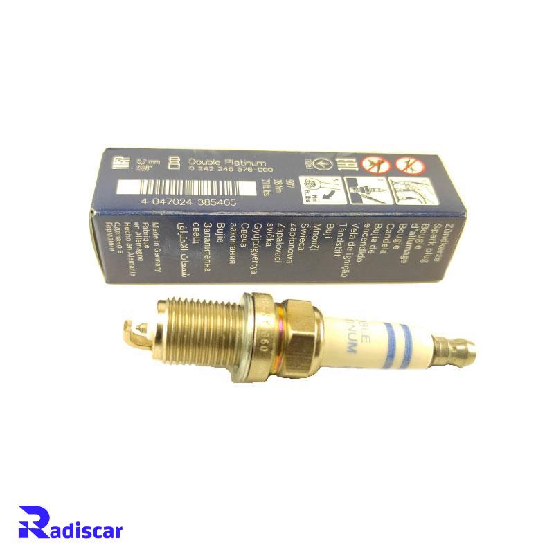 شمع موتور پایه کوتاه سوزنی دبل پلاتینیوم تک الکترود FR 5 KPP 332 S برند Bosch کد 0242245576